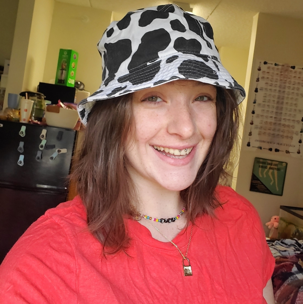 Cow print bucket hat